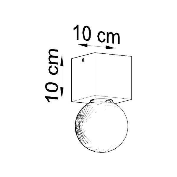 Šedé stropní svítidlo 10x10 cm Gabi – Sollux-image-4