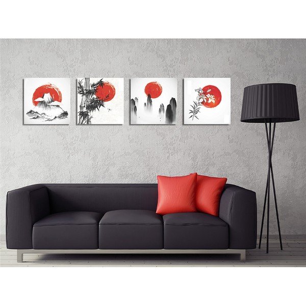 Obrazy v sadě 4 ks 30x30 cm Zen – Wallity-image-1