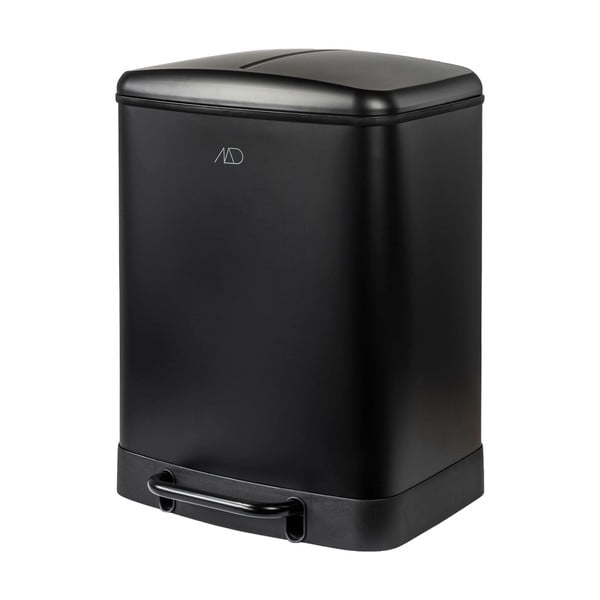 Černý kovový pedálový odpadkový koš na tříděný odpad 24 l Wonda – Mette Ditmer Denmark