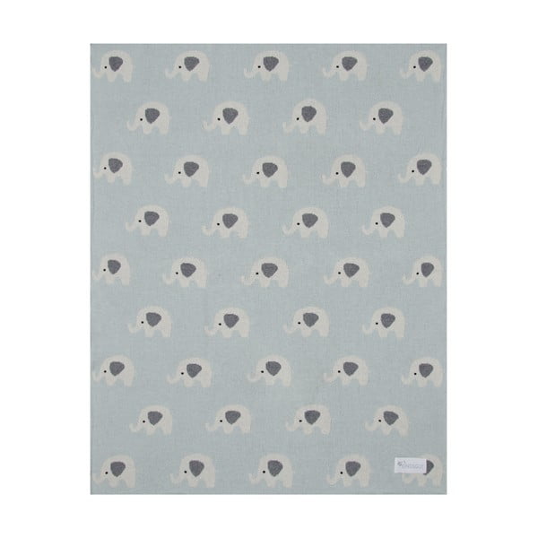 Modrá bavlněná dětská deka Kindsgut Elephants, 80 x 100 cm-image-3