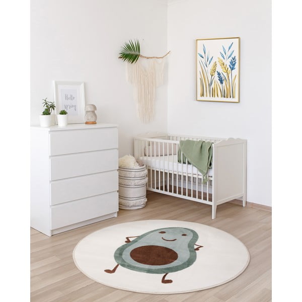 Dětský koberec v mentolové barvě/slonovinový ø133 cm Avocado Mint – FD-image-1