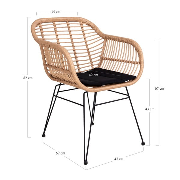 Set 2 zahradních křesel z umělého ratanu House Nordic Trieste-image-4