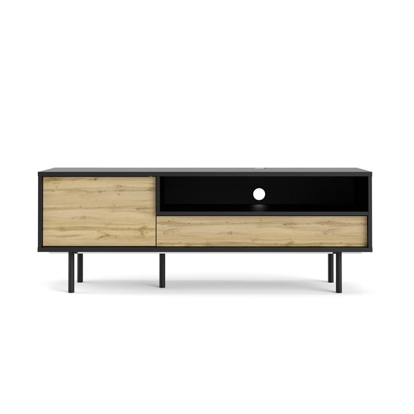 Černý TV stolek v dubovém dekoru Tvilum Match
