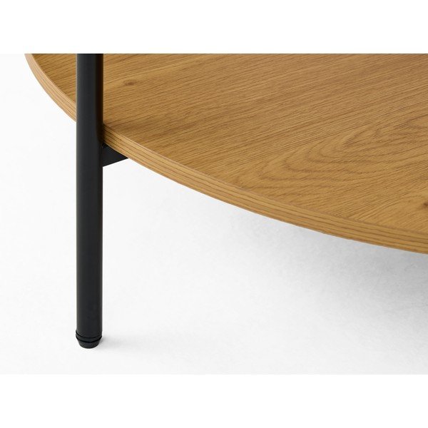 Kulatý konferenční stolek se skleněnou deskou v přírodní barvě ø 84 cm Hassel – Unique Furniture-image-4