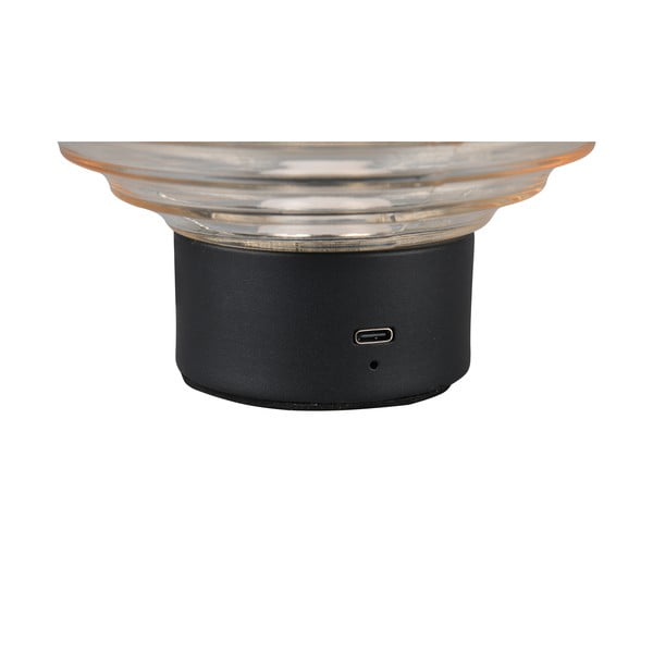 Černo-béžová stmívatelná LED stolní lampa se skleněným stínidlem (výška 14,5 cm) Earl – Reality-image-3