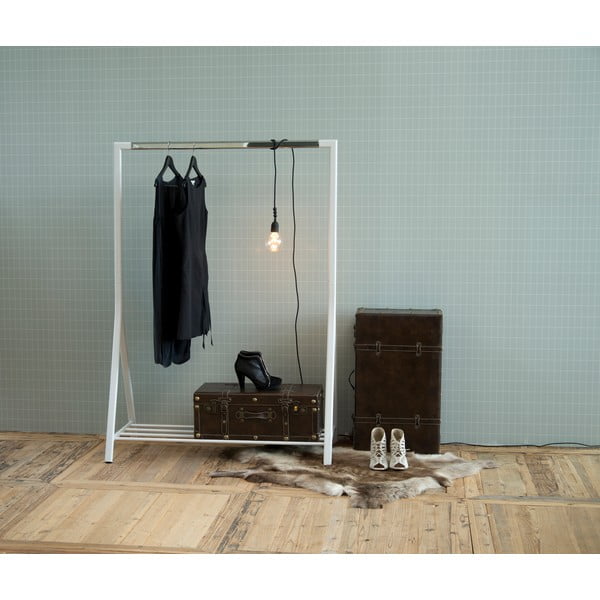 Bílý kovový stojan na oblečení Brent - Actona-image-1