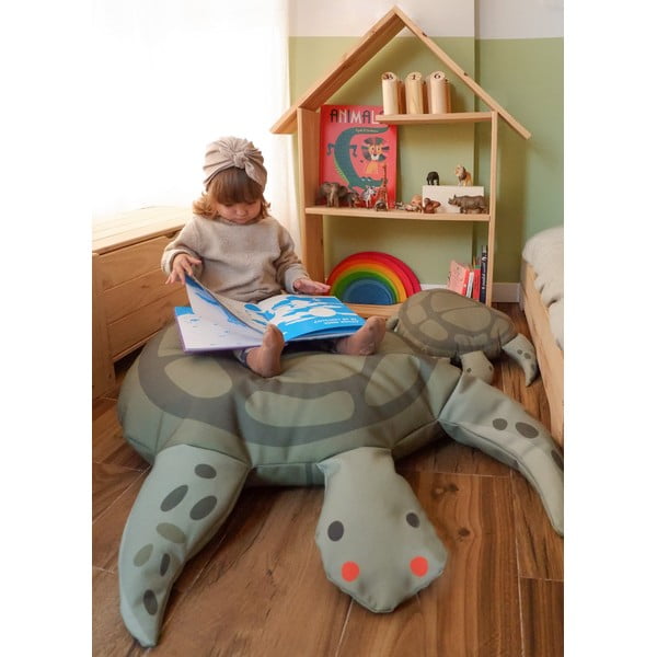 Zelený dětský sedací vak Turtle – Little Nice Things-image-1
