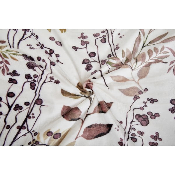 Bílo-hnědé povlečení na jednolůžko z mikroplyše 140x200 cm Ramita – My House-image-1