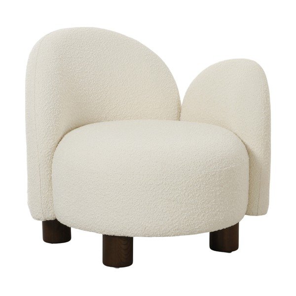 Bílé křeslo z textilie bouclé Honolulu – House Nordic