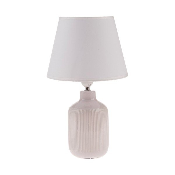Krémová stolní lampa s textilním stínidlem (výška 41 cm) – Dakls