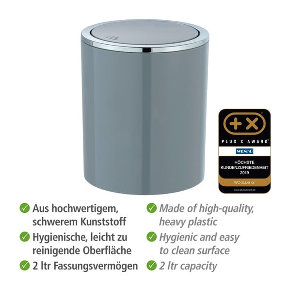 Šedý odpadkový koš Wenko Inca, 2 l-image-4