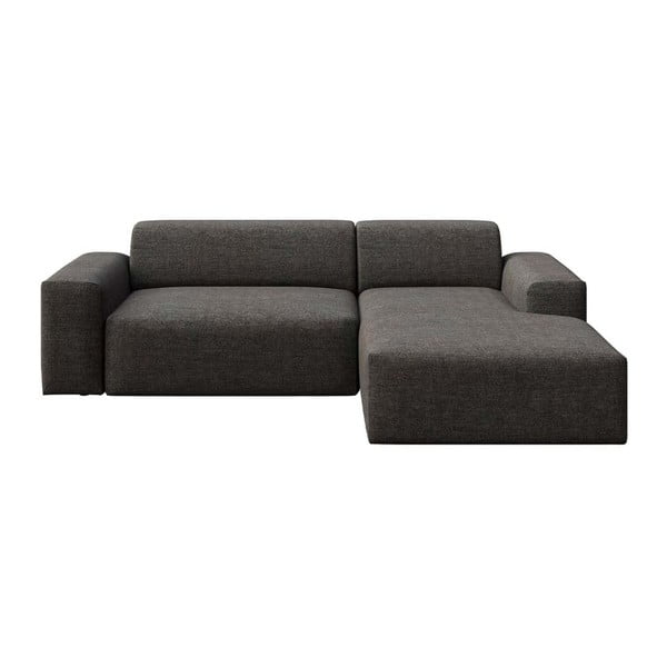 Antracitová rohová pohovka (pravý roh/s lenoškou) Villet – Rodier
