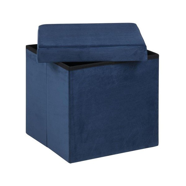Modrý puf s úložným prostorem Actona Sada-image-1