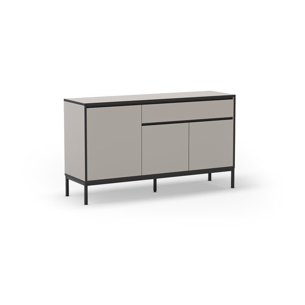 Šedo-béžová nízká komoda 140x80 cm Lorenza – Marckeric-image-1