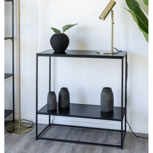 Černý konzolový stolek s černou deskou 80x36 cm Vita – House Nordic-image-1