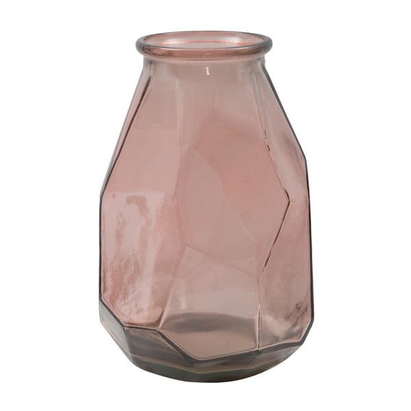 Růžová váza z recyklovaného skla Mauro Ferretti Stone, ⌀ 25 cm