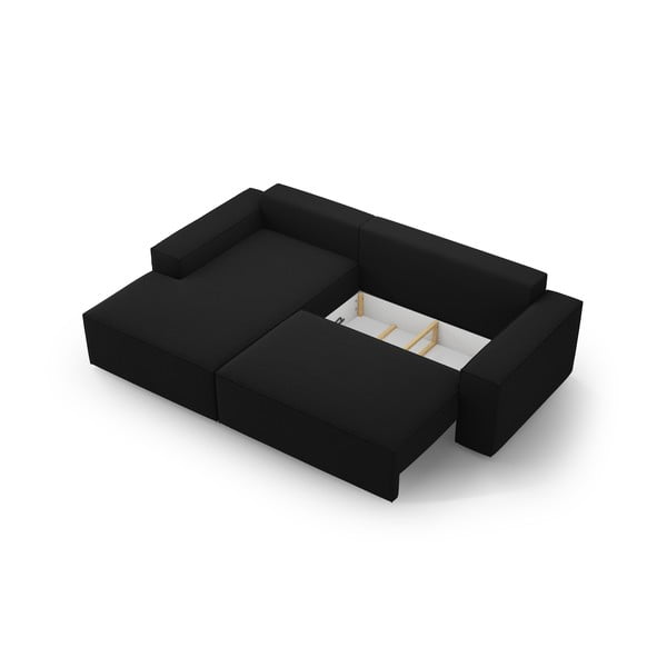 Černá rozkládací rohová pohovka (levý roh) Jodie – Micadoni Home-image-4