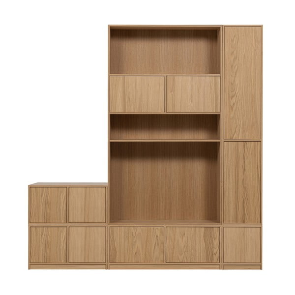 Modulární knihovna v dekoru dubu v přírodní barvě 227x243 cm Modulair – vtwonen