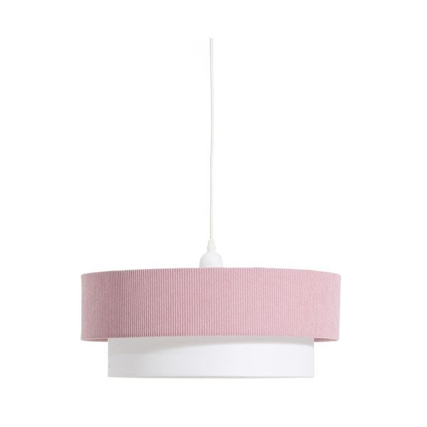 Bílý/světle růžový dětský lustr s textilním stínidlem Bianella – Kave Home