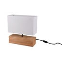 Stolní lampa s textilním stínidlem v bílo-přírodní barvě (výška 30 cm) Woody – Reality