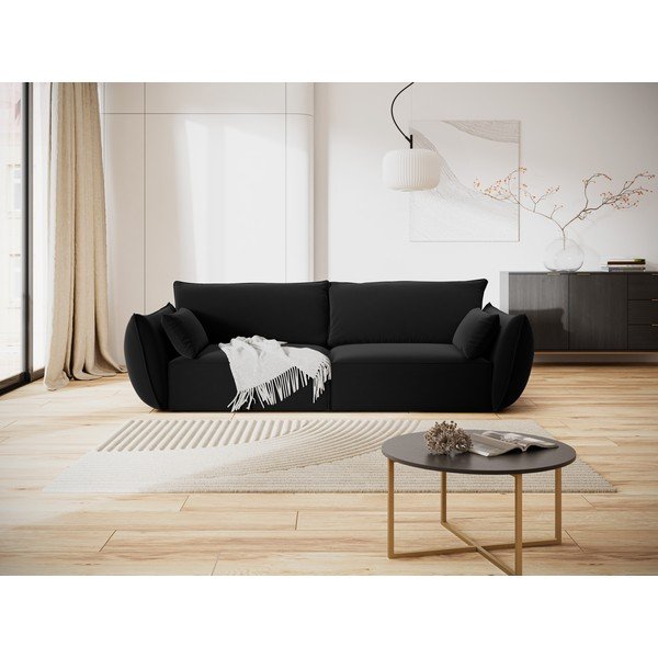 Černá sametová pohovka 208 cm Vanda – Mazzini Sofas-image-1
