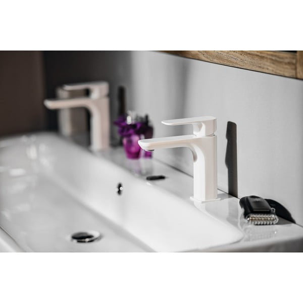 Bílá stojánková umyvadlová baterie Spy – Sapho-image-1