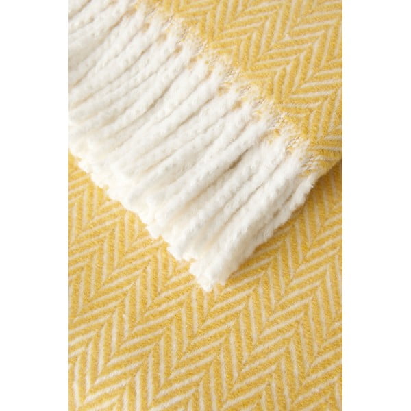 Medově žlutý pléd s podílem bavlny Euromant Skyline, 140 x 180 cm-image-1