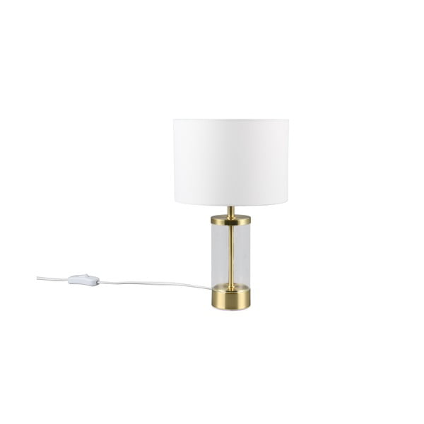 Stolní lampa ve zlaté barvě s textilním stínidlem (výška 33,5 cm) Grazia – Reality-image-2
