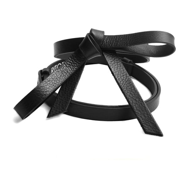 Nastavitelný kožený pásek Ruby černý, 66 až 100 cm