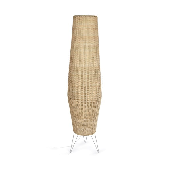 Ratanová stojací lampa v přírodní barvě s ratanovým stínidlem (výška 120 cm) Kamaria – Kave Home