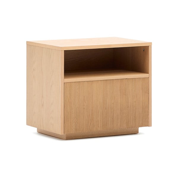 Noční stolek v dekoru dubu v přírodní barvě Helvine – Kave Home