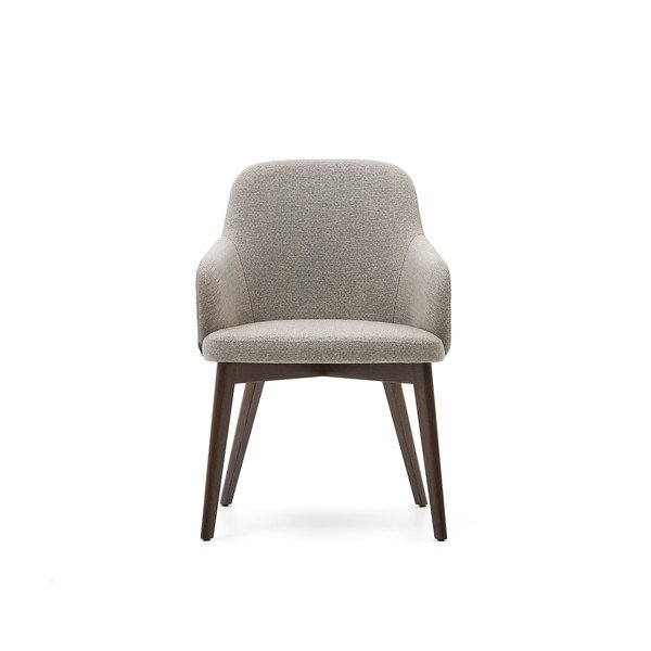 Béžové čalouněné jídelní křeslo s područkami Nelida – Kave Home-image-3