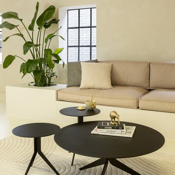 Černý kovový kulatý konferenční stolek ø 78 cm Daley – Spinder Design-image-2