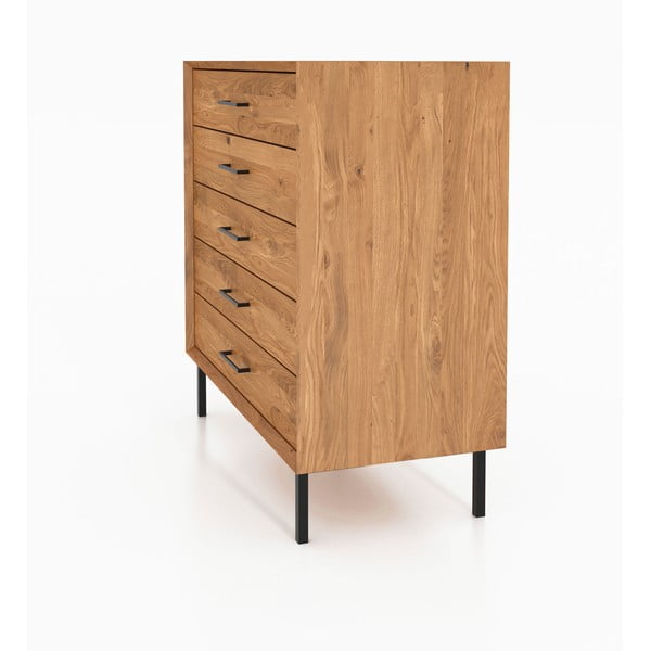 Vysoká komoda z dubového dřeva v přírodní barvě 97x95 cm Abies – The Beds-image-1