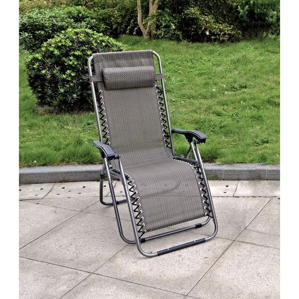 Šedé kovové zahradní křeslo Luna – Garden Pleasure-image-1