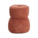 Oranžový taburet z textilie bouclé Leyla – Light & Living
