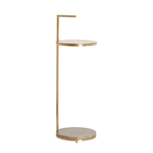 Kulatý odkládací stolek s mramorovou deskou  ø 26 cm Leda – Light & Living-image-1