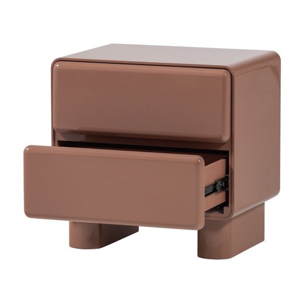 Růžový lesklý noční stolek Lustra – WOOOD-image-4