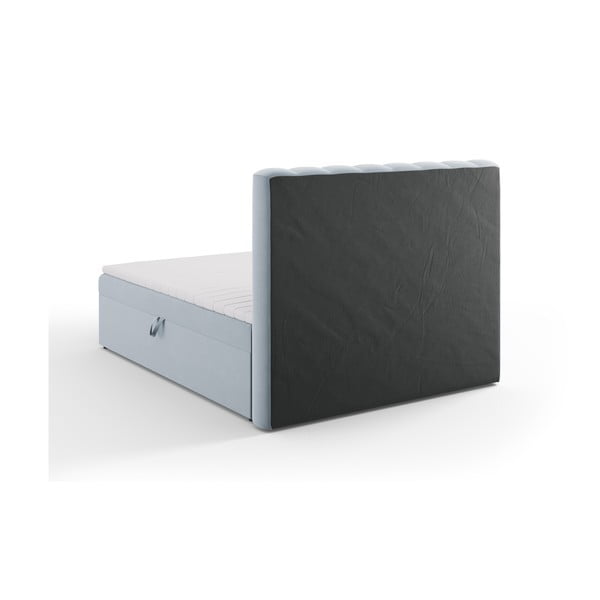 Světle modrá boxspring postel s úložným prostorem 160x200 cm Gina – Milo Casa-image-4