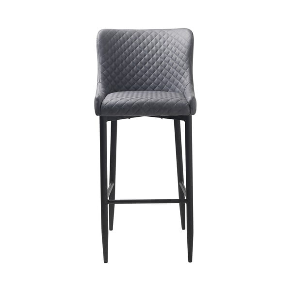 Šedá barová židle z imitace kůže (výška sedáku 77 cm) Ottowa – Unique Furniture-image-3