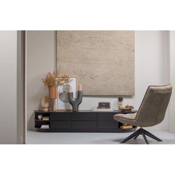 Černý modulární TV stolek z borovicového dřeva 75x40 cm Finca – WOOOD-image-1