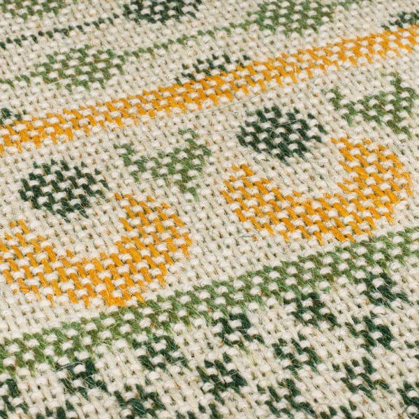 Zelený koberec s příměsí juty 120x170 cm Mara Jute Border – Flair Rugs-image-3