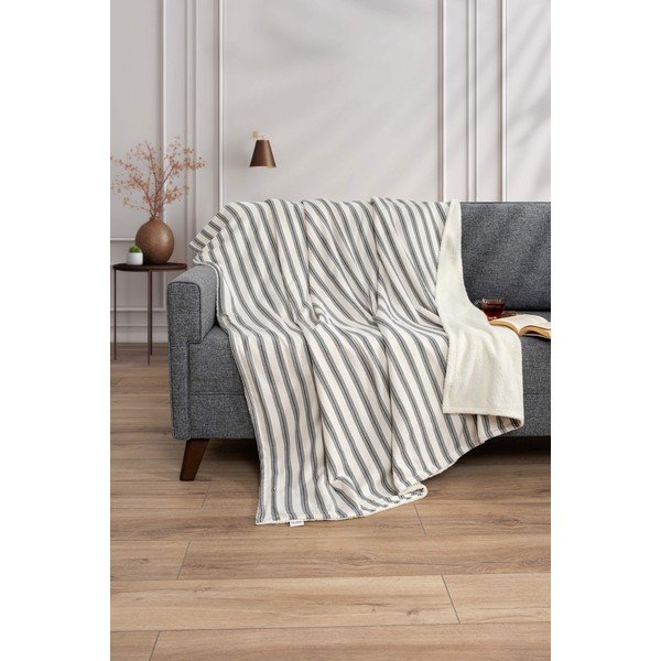 Bílá/antracitová deka 150x190 cm Soren Wellsoft – Mijolnir-image-1