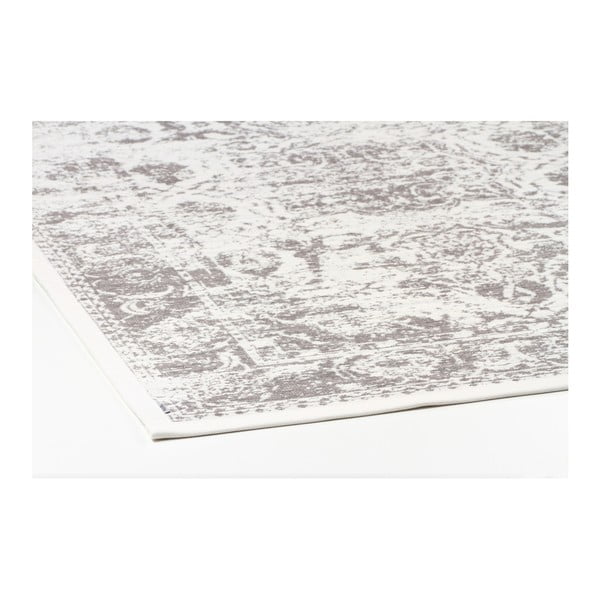 Bílý vzorovaný oboustranný koberec Narma Palmse, 70 x 140 cm-image-2