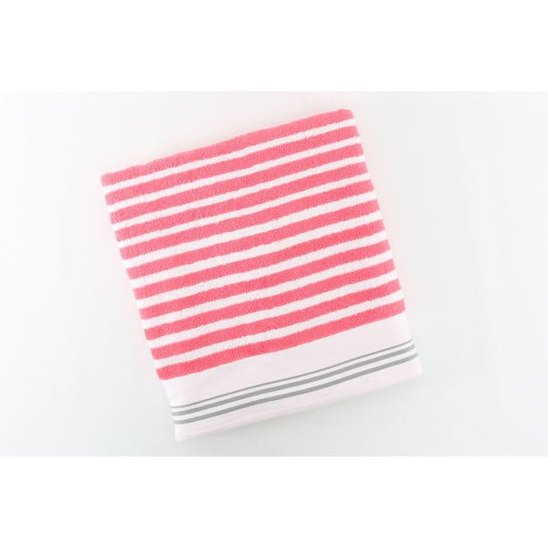 Bavlněný ručník BHPC 50x100 cm, růžovo-bílý