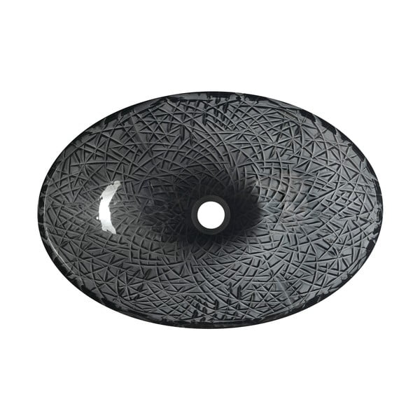 Černé skleněné umyvadlo 50x36 cm Purus – Sapho-image-2