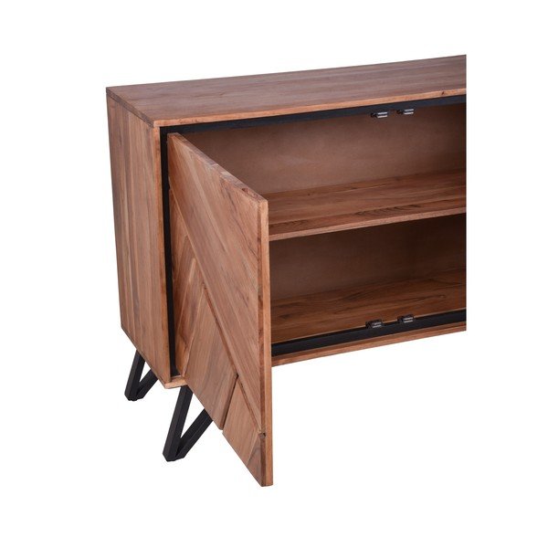 Komoda z masivu akácie v přírodní barvě 150x76x40 cm Ambala – Interia Home & Living-image-4