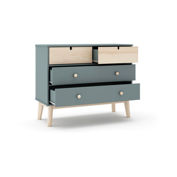 Dětská komoda šedozelená 100x81x40 cm Estefania – Marckeric-image-3