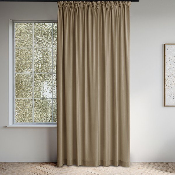 Béžový sametový dimout závěs 265x175 cm Velto – Filumi-image-1