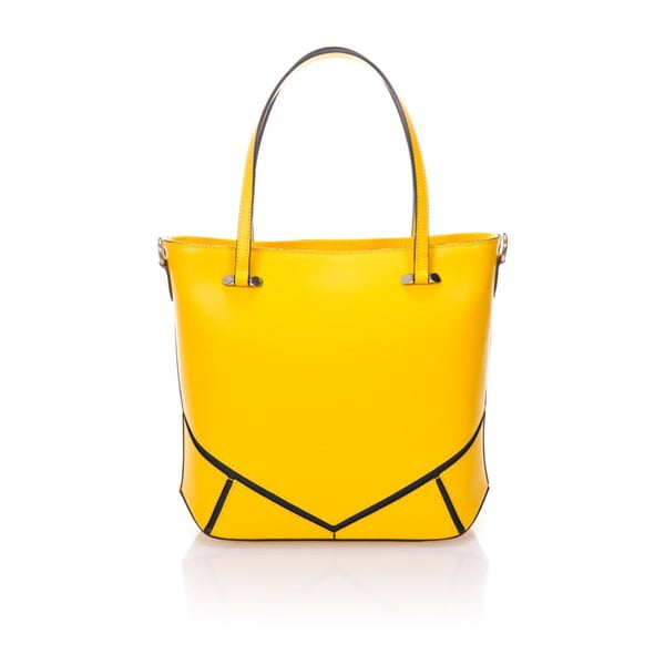 Žlutá kožená kabelka Markese 
